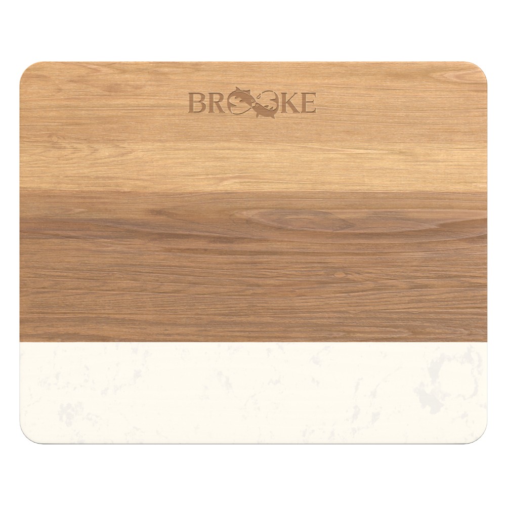 Planche à découper en bois d'acacia et faux marbre BROOKE 11 x 9 po