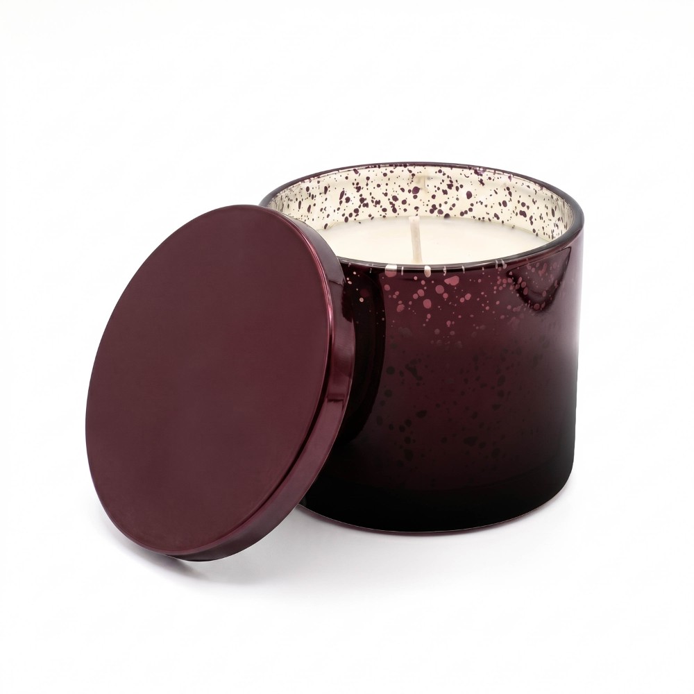 Bougie en verre métallisé avec couvercle en métal 296 ml / 10 oz