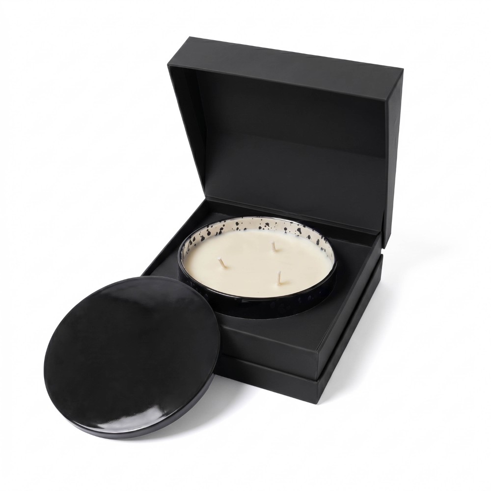 Bougie en verre métallisé avec couvercle en métal 591 ml / 20 oz